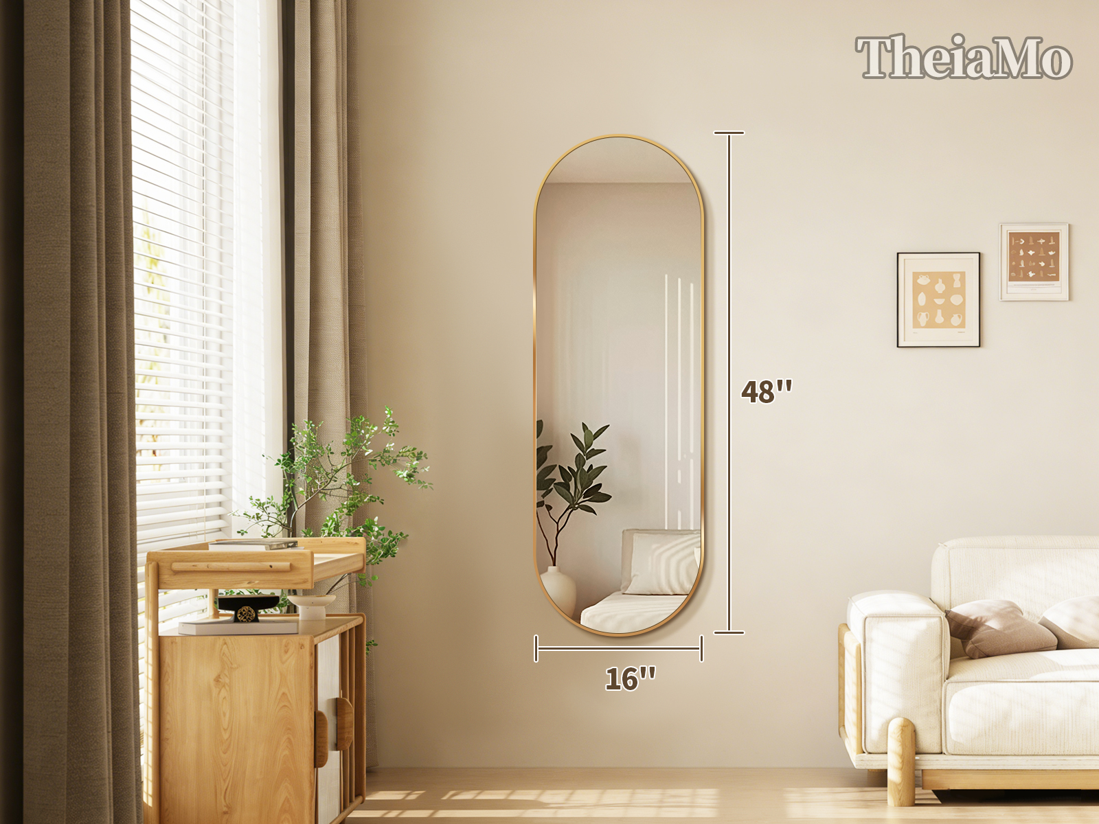 Amazon.com: TheiaMo Oval Full Length Mirror, 48