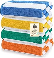 Vista 82 de Utopia Towels 4 Pack Cabana Stripe Beach Towel, 30 by 60 Inches, Oversized 100% Ring Spun Cotton Pool Towels, Highly Absorbent Quick Dry Bath Towels