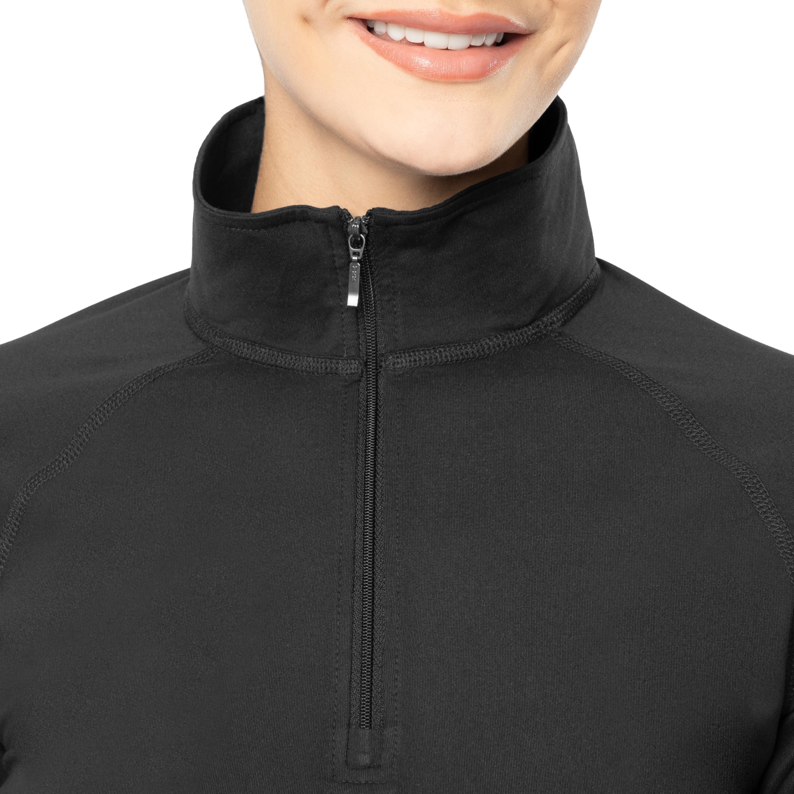 Fruit of the Loom High Neck Quarter Zip Top and Legging Thermal Set Jeu de Couches de Base Femme