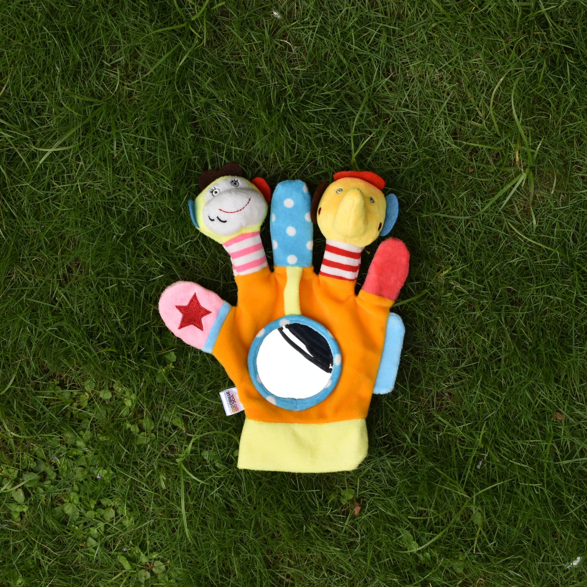 JoyCrate Early Joy Fabric Glove for Babies | Sensory Interactive Baby Hand Glove Toy | Textures, Crinkle & Mirror Play | Fun Gloves for Kids & Early Bonding Activity | Baby Gloves Set 0–12 Months 3