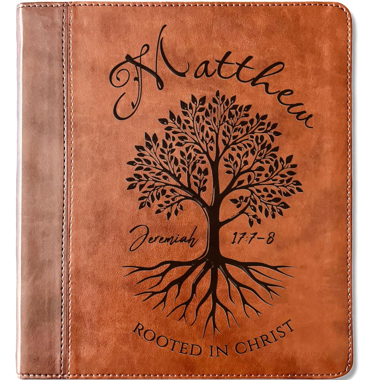 STARKENBURG COMPANY Personalized ESV Journaling Study Bible, Engraved Name, Rooted in Christ Tree Design, Christian Gift, Bible Gifts for Her, Gifts for Him