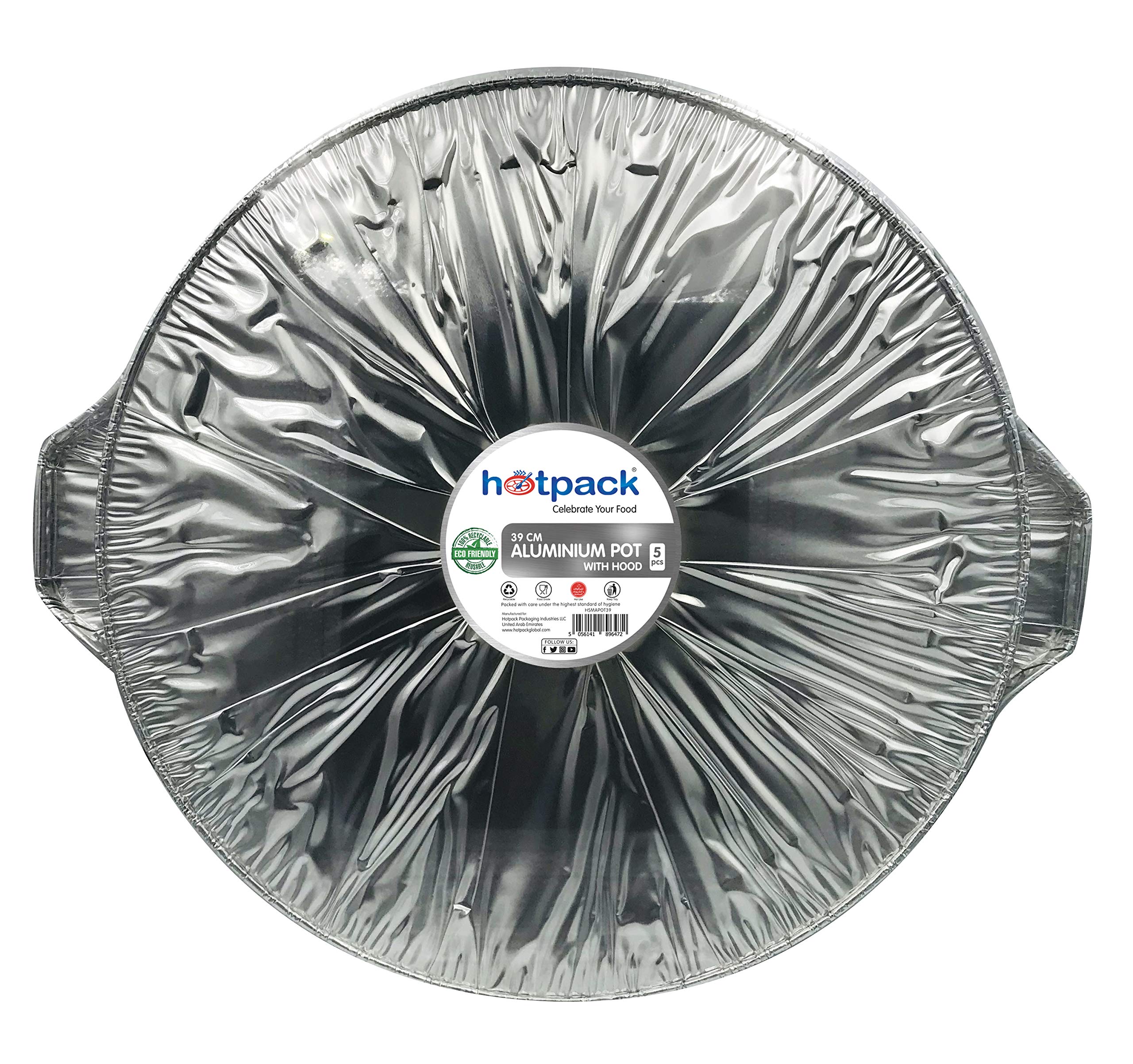 Soft N Cool Hotpack - 5 Pieces Aluminium Pot With Hood 39 Centimetre, Soft N Cool, Sliver, Hsmapot39