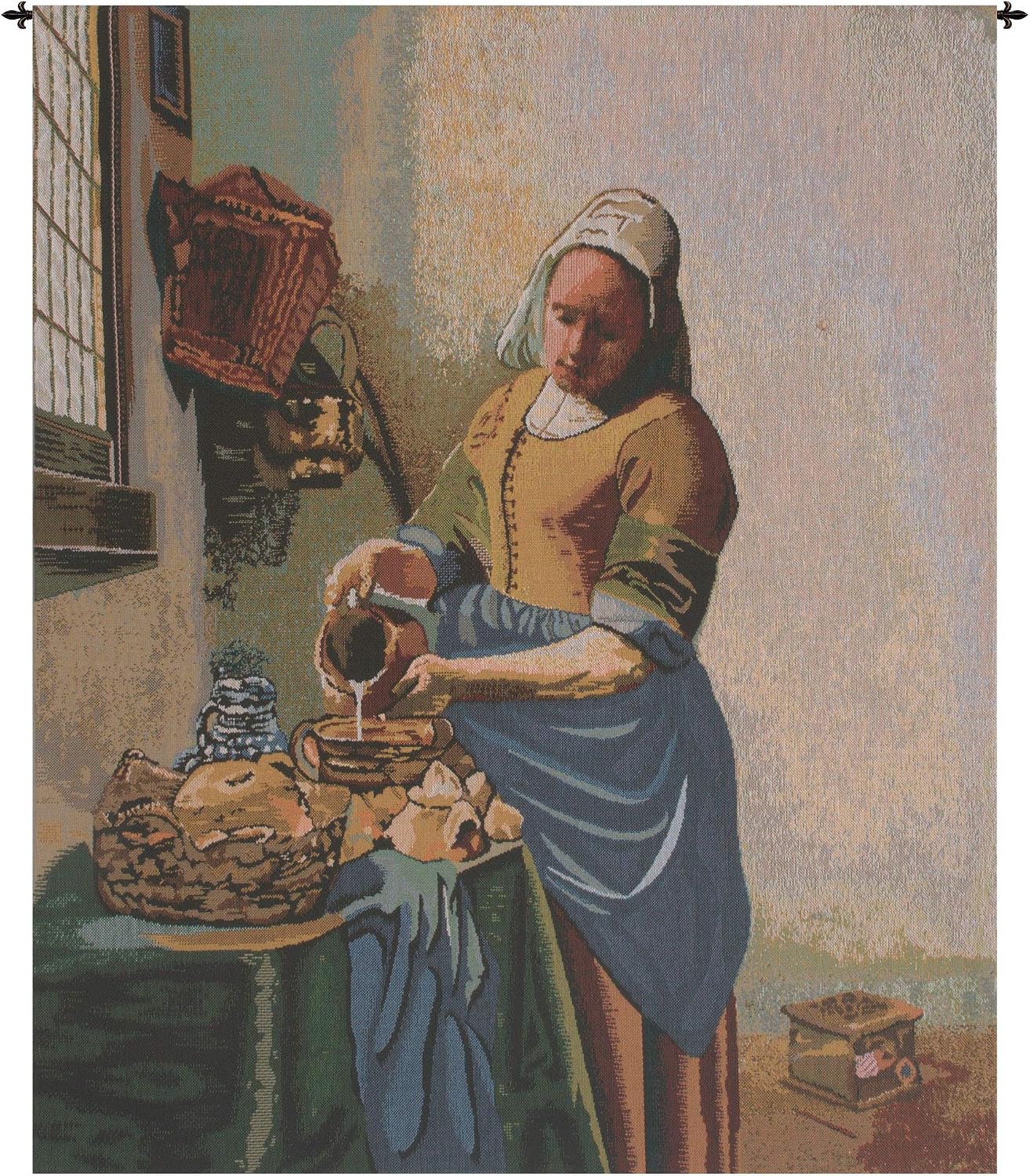 C Charlotte Home Furnishings Inc The Kitchen Maid Belgian Tapestry Wall Hanging | Viscose Cotton and Polyester Blend Wall Art | 32 in. x 26 in | Home Decor Accents