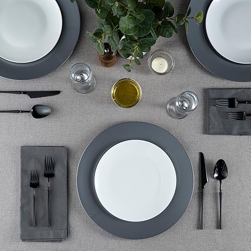 Miniatura 4 de Platos y Bandejas Grandes de 13 Pulgadas para Fiestas Elegantes y Bodas, Vajilla de Mesa Ideal para Servir, Paquete de 6 en Color Plateado