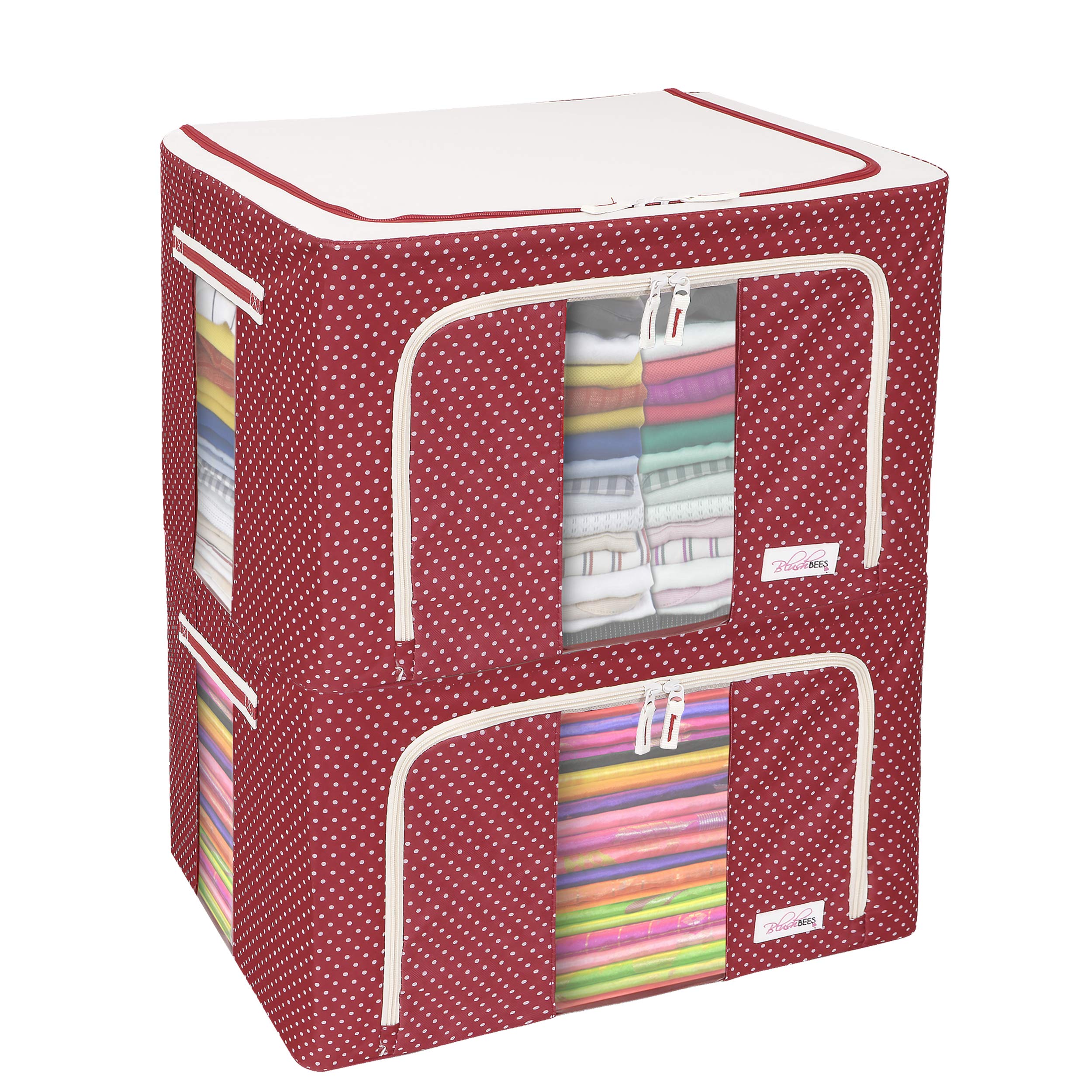 See full amazon price history chart for BlushBees ® Oxford Fabric Living Box Wardrobe Organizer, Cloth Storage Bags with Zip (66 L, Polka Dots Red) - Pack of 2 BlushBees ® Oxford Fabric Living Box Wardrobe Organizer, Cloth Storage Bags with Zip (66 L, Polka Dots Red) - Pack of 2 (B07SHRRBJT) Amazon Price History, Amazon Price Tracker