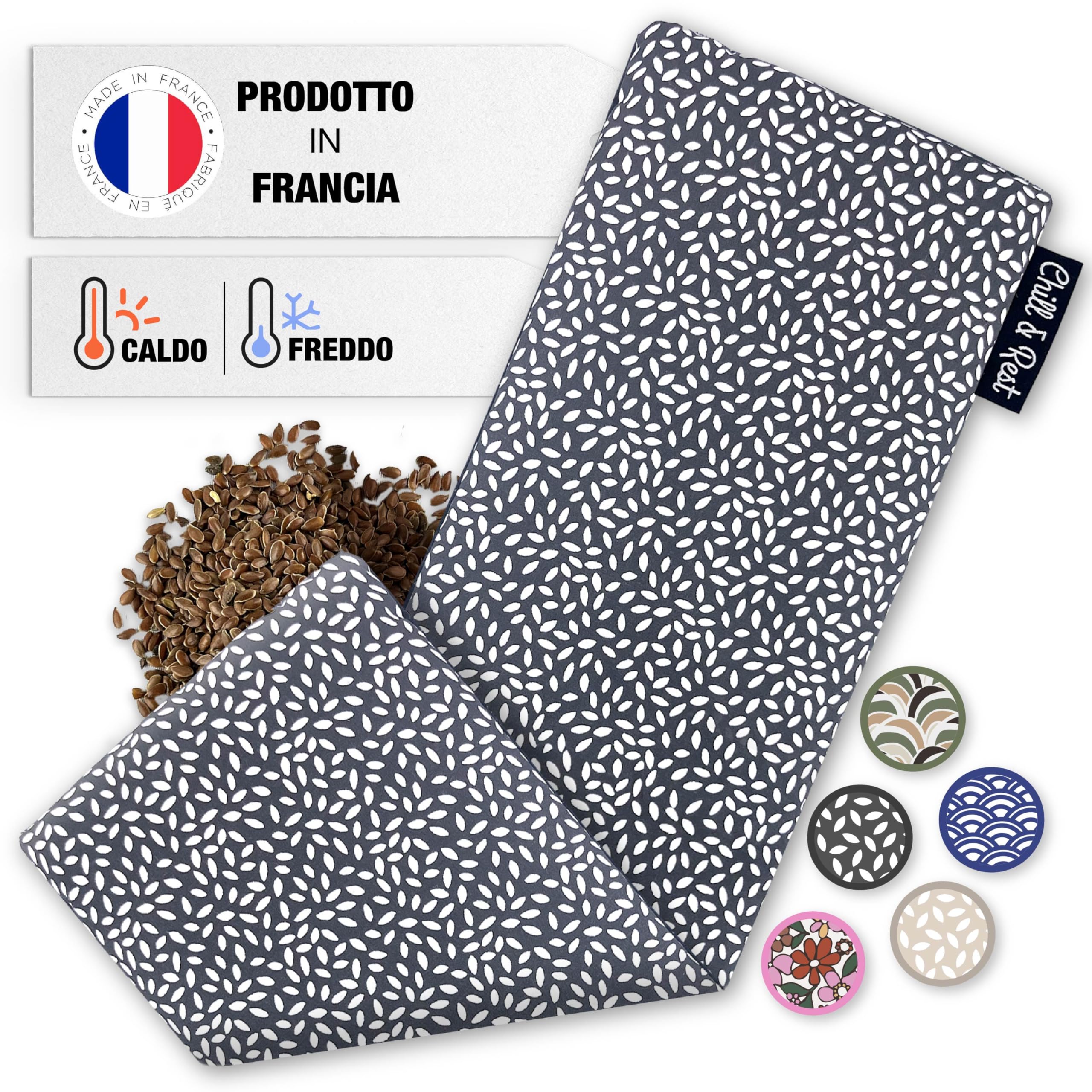Chill&Rest - Cuscino termico microonde - cuscino riscaldante cervicale - semi di lino - cuscino riscaldabile - dolore cervicale - termoforo lombare - Grigio - La Anthracite