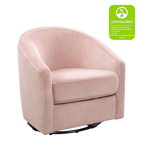 Miniatura 4 de babyletto Madison - Planeador giratorio en terciopelo negro certificado Greenguard Gold y CertiPUR-US 616 libras Negro Velvet, Boucle blanco y