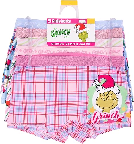 Dr. Seuss girls The Grinch Who Stole Christmas Amazon Exclusive Underwear, Tank Set & Girlshorts(5-pack Althetic Girl Short,10)
