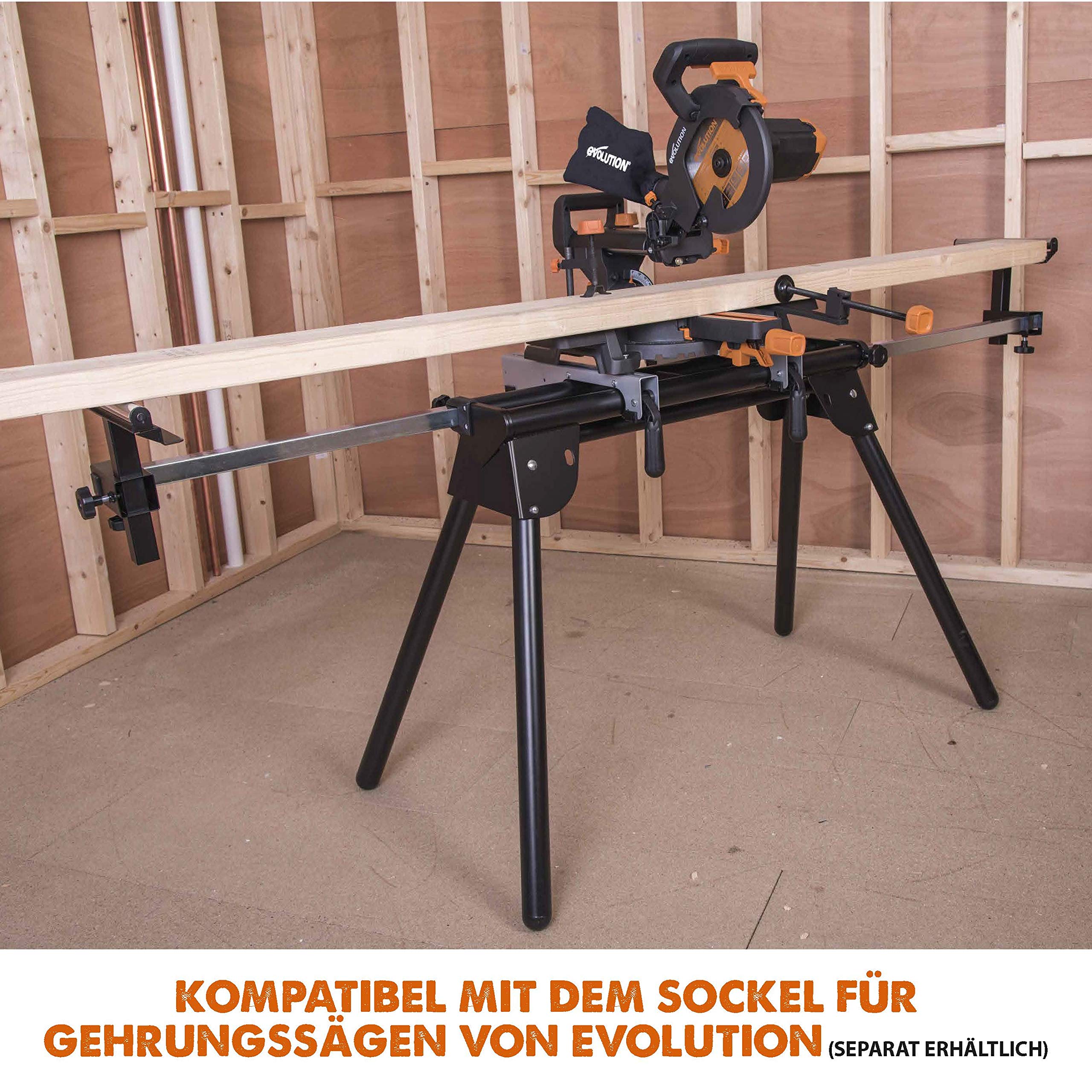 Evolution Power Tools - Scie à Onglets Coulissante Multi-Matériaux R210SMS+ avec le Pack Plus, 210 mm (230 V) (Lot de 2)