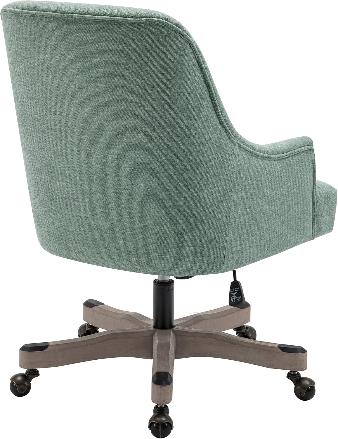 Mint Fabric High Back Swivel Office Chair with Wood Base