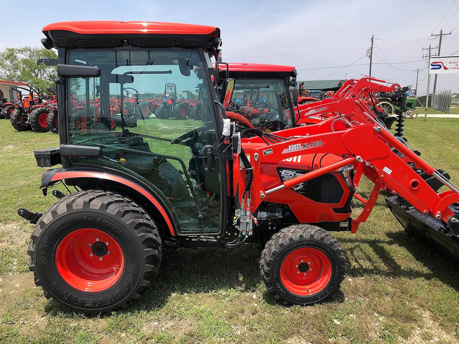 Durafit Seat Covers, Compatible with 2022+ KIOTI CK,DK and NS Series Tractor, CAB ONLY Grammar Suspension seat. Two Piece Vinyl seat, with ARMREST. Red Camo Waterproof Endura.