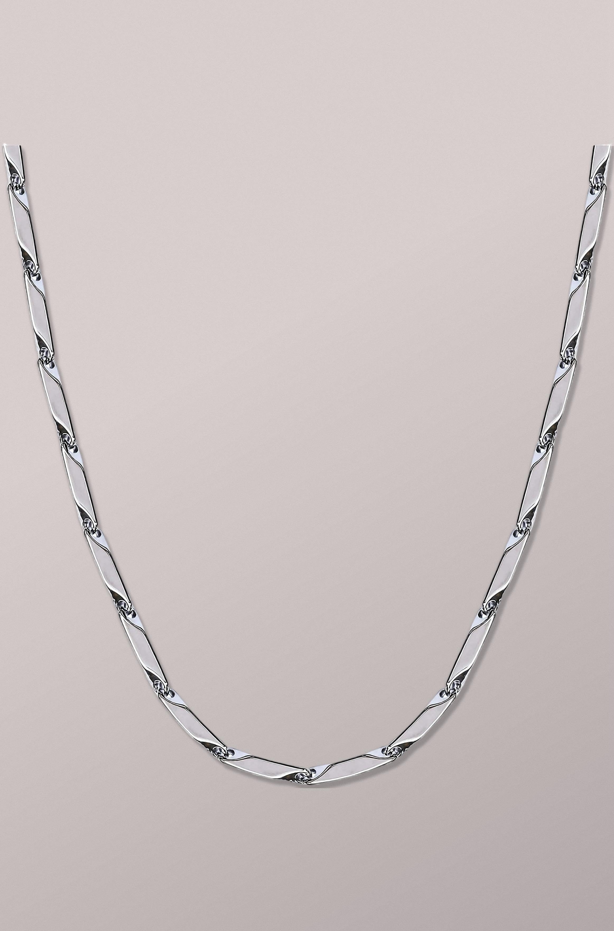 Men's Double Coated Popular Stainless Steel Silver Chain For Men Boys Girls Stylish Necklaces Silver Chain Anniversary Love Gift For Husband Unisex Chains 22 Inches