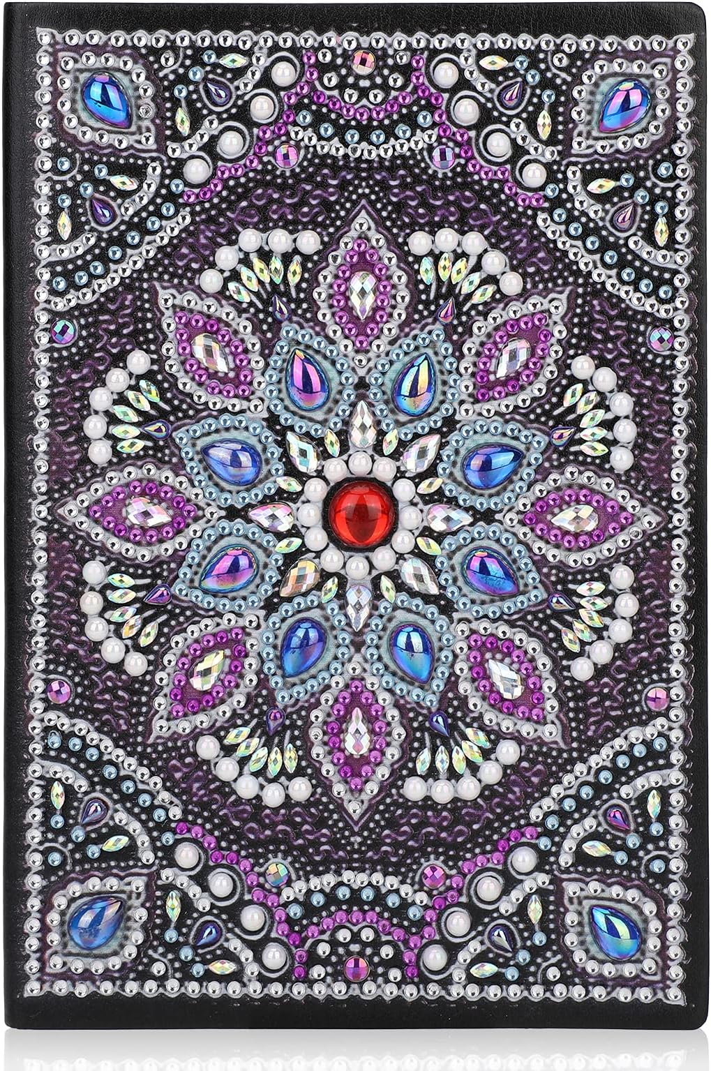 5D DIY Mandala A5 Diamond Art Painting Notebook, Special Shaped Rhinestone DIY Diamond Embroidery Painting Leather Blank Journal Diary Book with Tools for Students Office School Supply