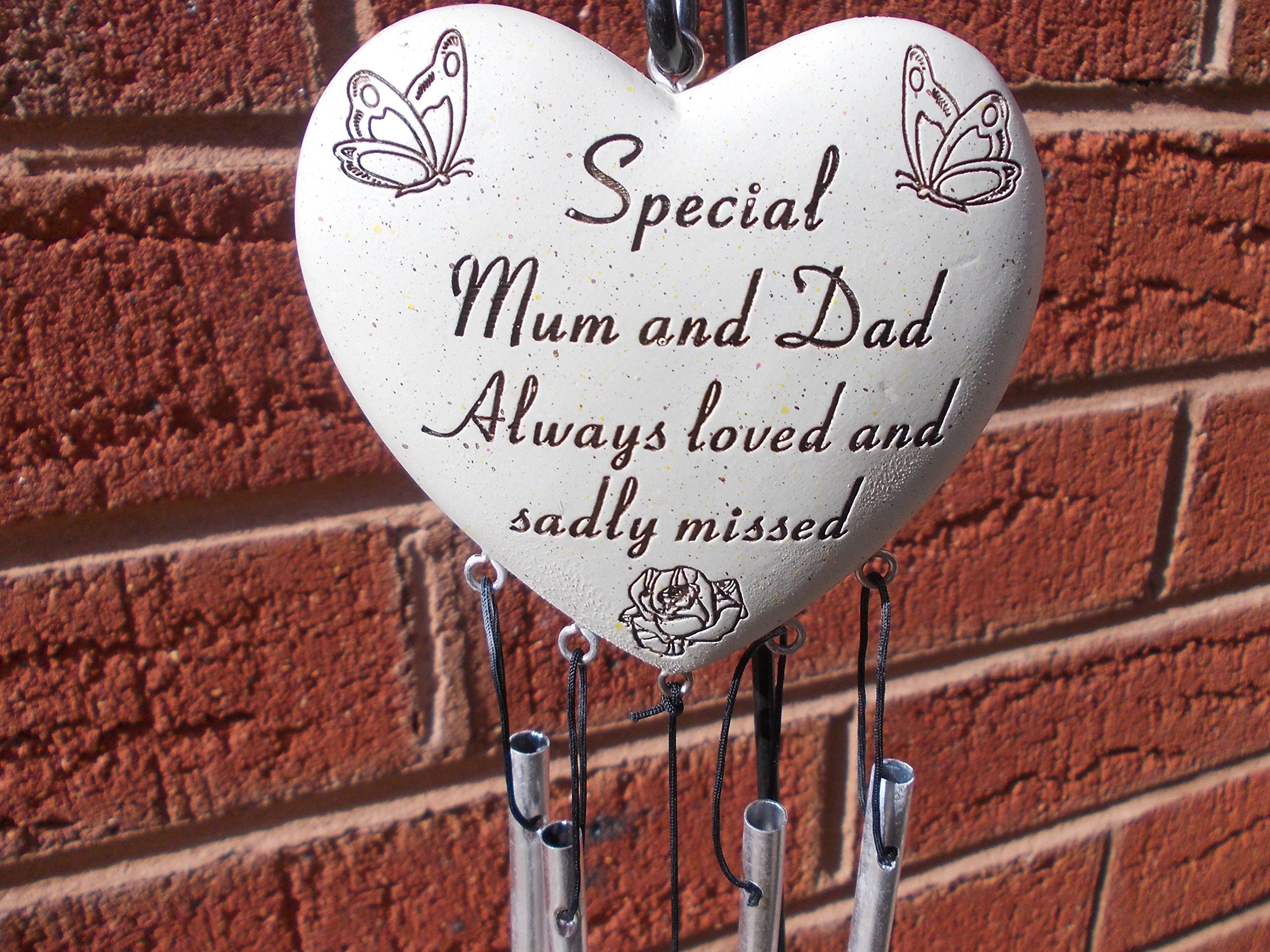 MUM AND DAD HEART MEMORIAL WIND CHIME