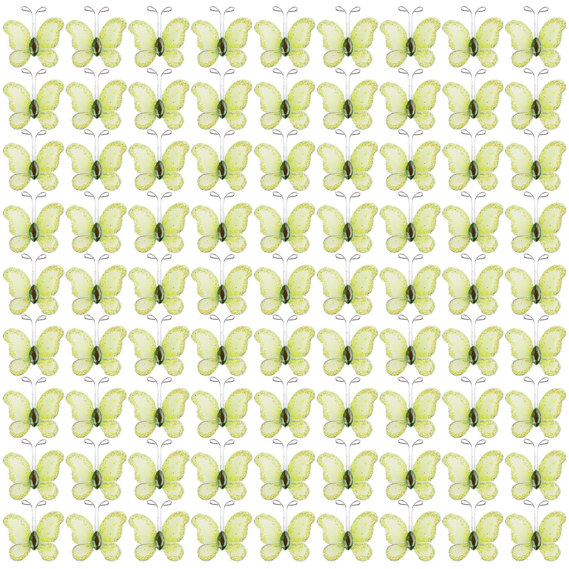 Papillons en maille verte decoration mariage et bapteme de reve