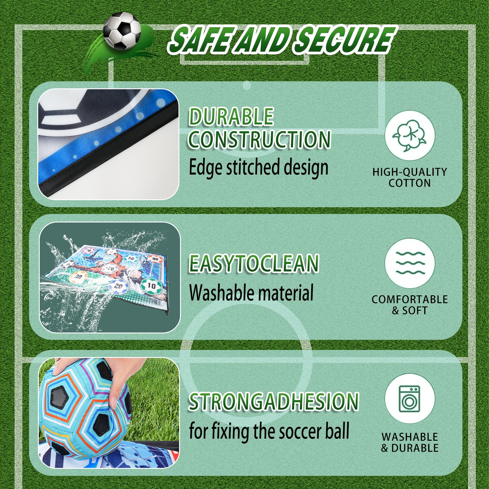 Soccer Ball Game Set for Kids: Indoor Outdoor Backyard Toss Soccer Goal Game with Balls, Toddlers Gift for 3 4 5 6 7 8 Year Old Boy Toys,Foldable Flannel Goals,Ideal for Parent-Child Bonding - Image 4