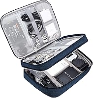 Vista 19 de Bolsa electrónica de accesorios para cables de viaje, bolsa impermeable de doble capa, organizador de electrónica portátil para cable, cable, cable