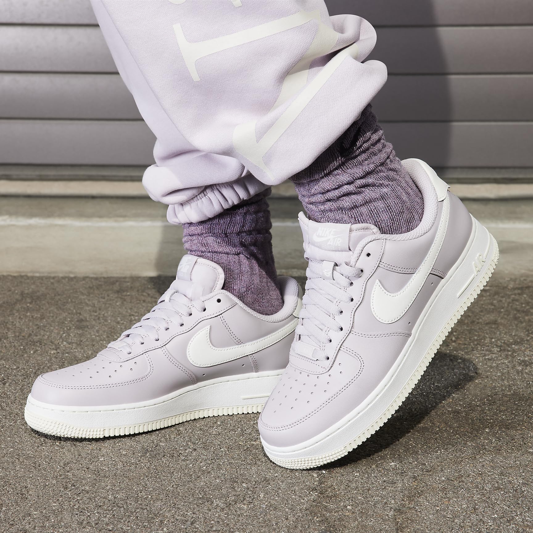 Nike Air Force 1 '07 EasyOn Women's Shoes (DX5883-001, Platinum Violet/Coconut Milk/Volt/Sail) Size 8.5