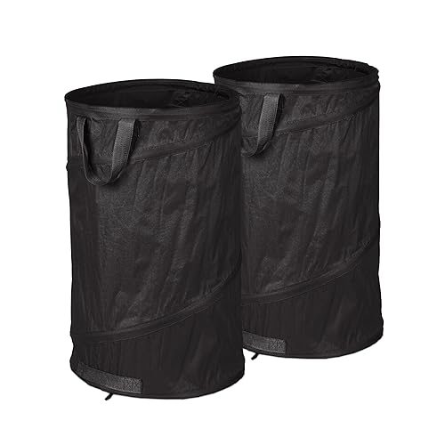 Relaxdays Laubsack selbstaufstellend, 2er Set, 120 L, Pop Up Gartensack,