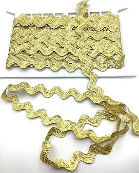 Gold Metallic 1-1/8" RIC Rac - 12 Yards