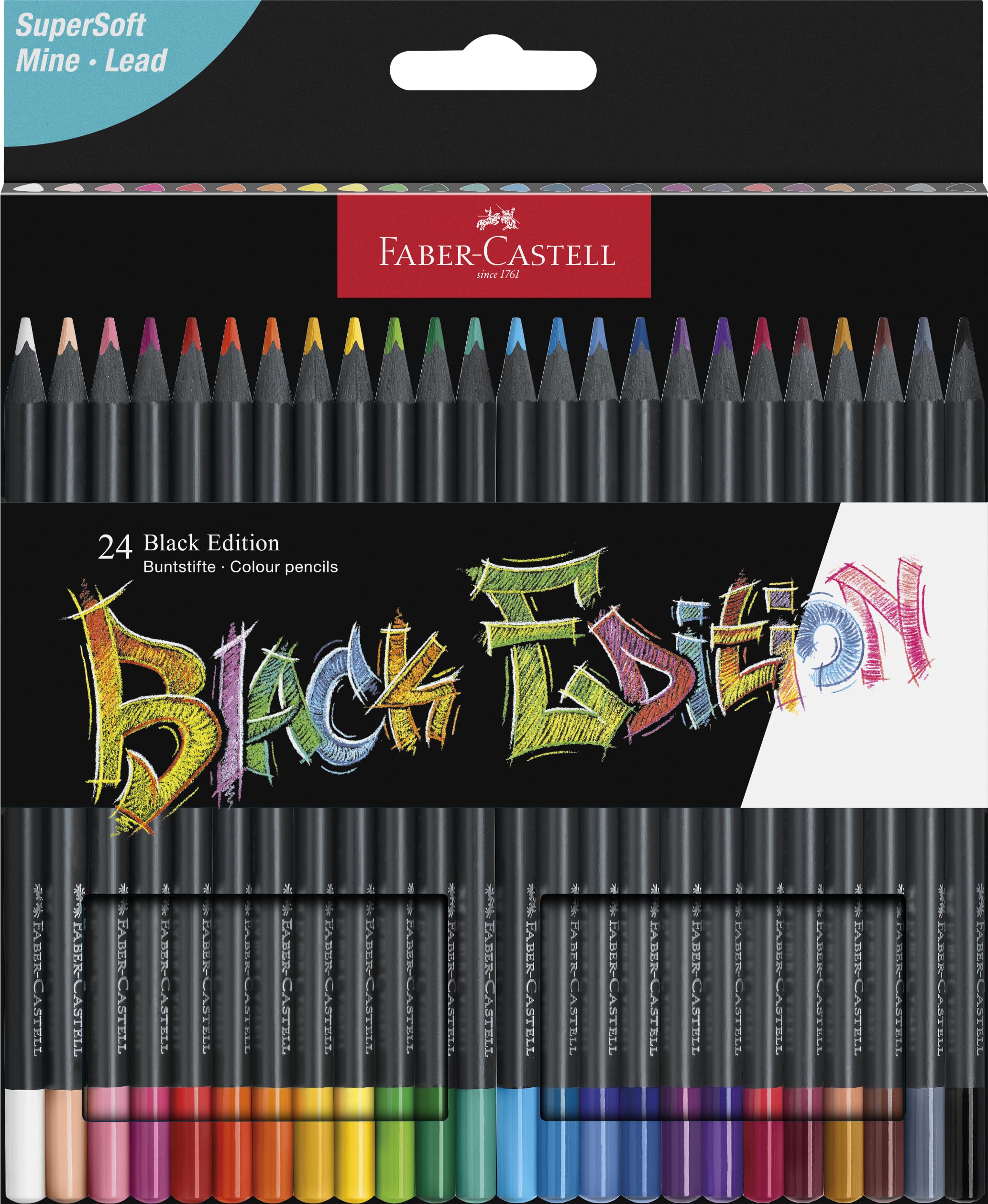 Faber-Castell Black Edition Colored Pencils, 1 Count (Pack of 24)