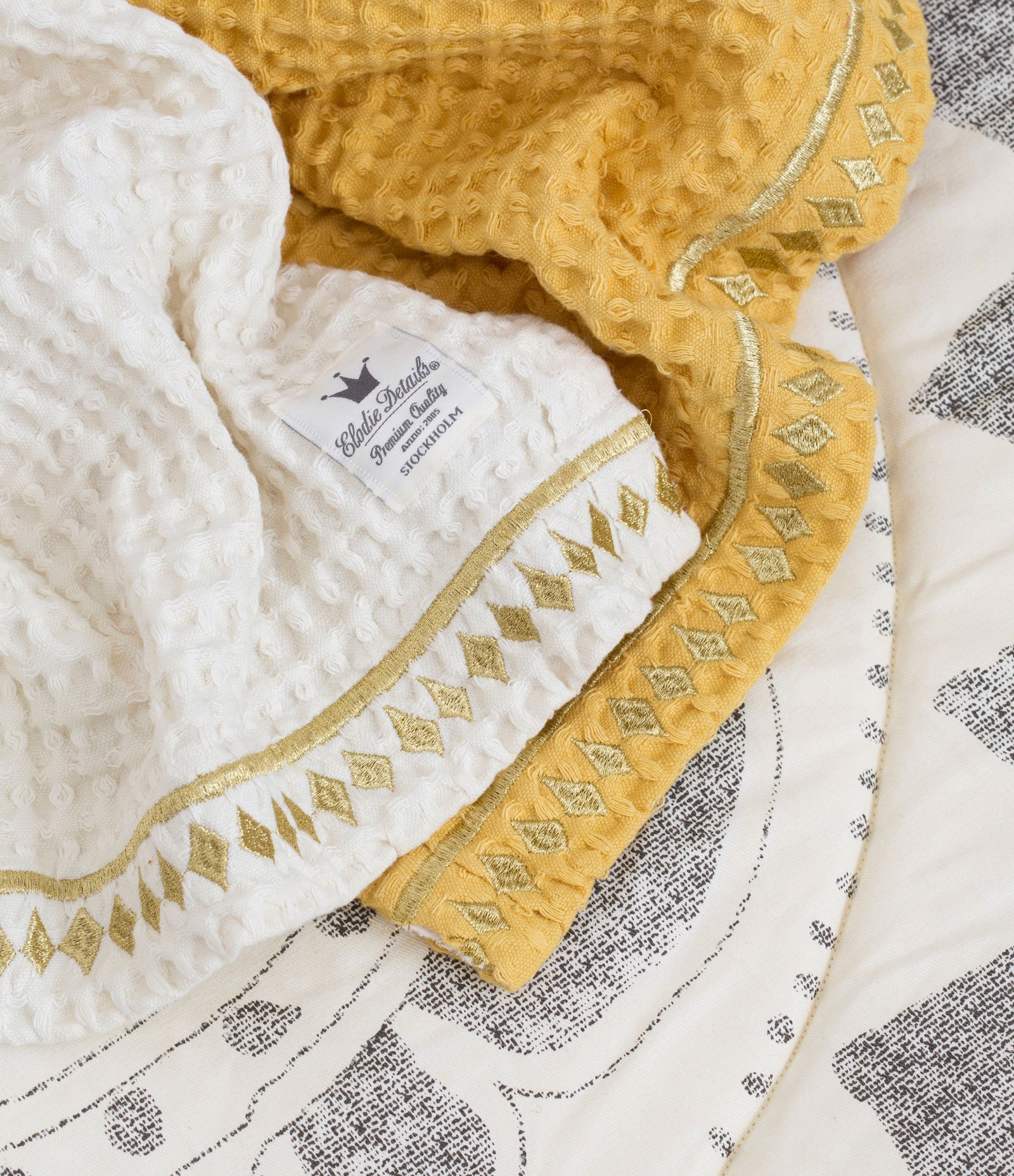 Elodie Details orgánico Waffle manta, vainilla color blanco