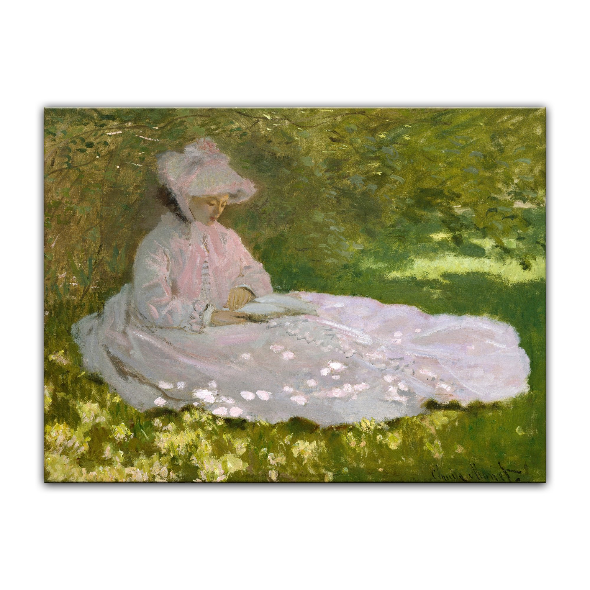 Bilderdepot24 Bild auf Leinwand | Claude Monet - Die Lesende in 80x60 cm als Wandbild | Wand-deko Dekoration Wohnung alte Meister | NEU-180214-80x60-dl