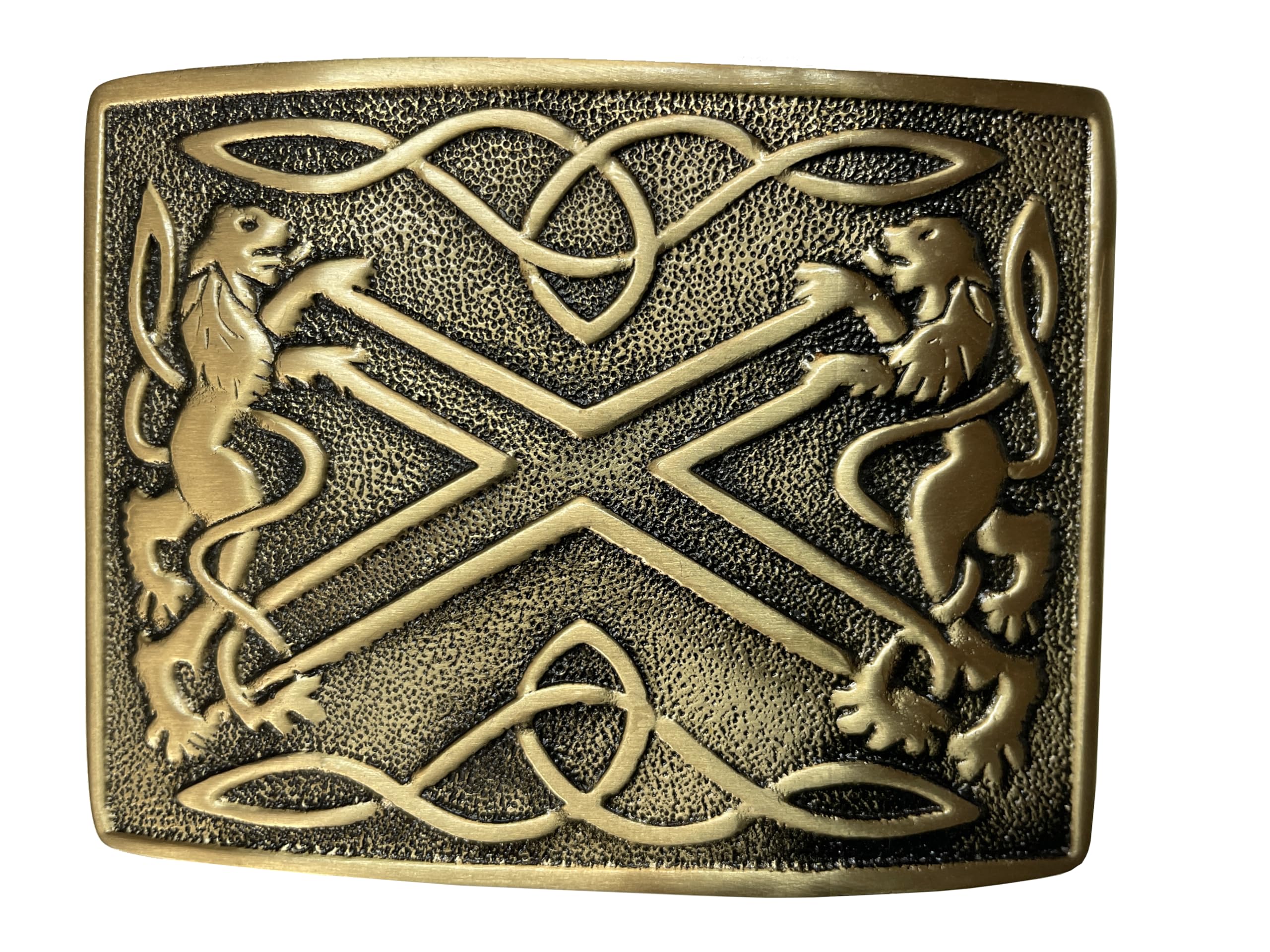 Hamilton Kilts Belt Buckle for Scottish Kilts Highland Dress Accessory - Antique Saltire Buckle, Antique, One Size