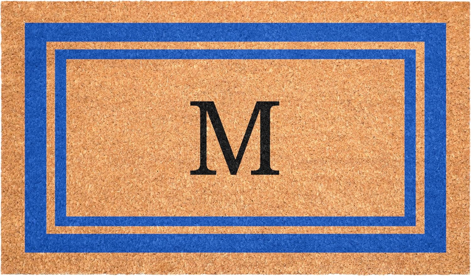 Calloway Mills 152971830M Blue Border 18" x 30" Monogram Doormat (Letter M)