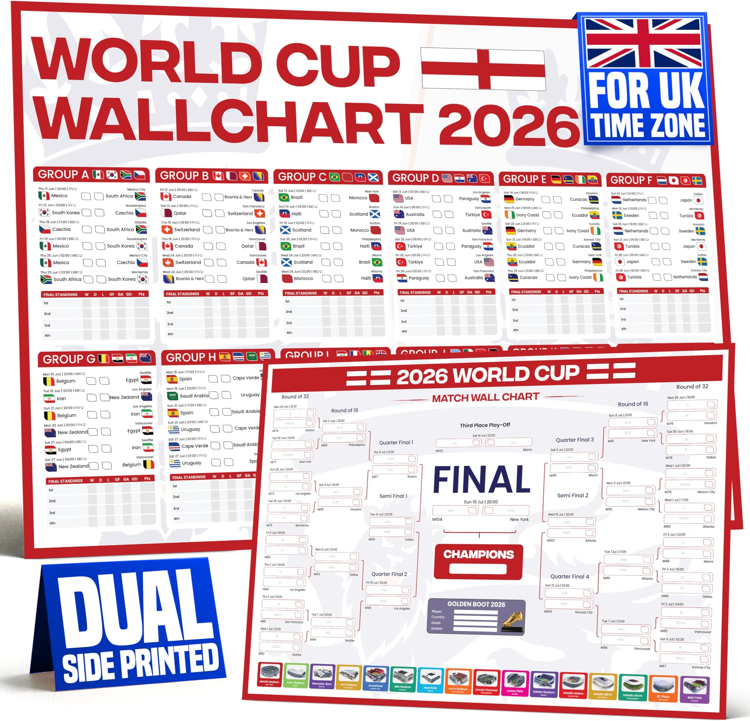 World Cup 2026 - Wall Chart Folded - England