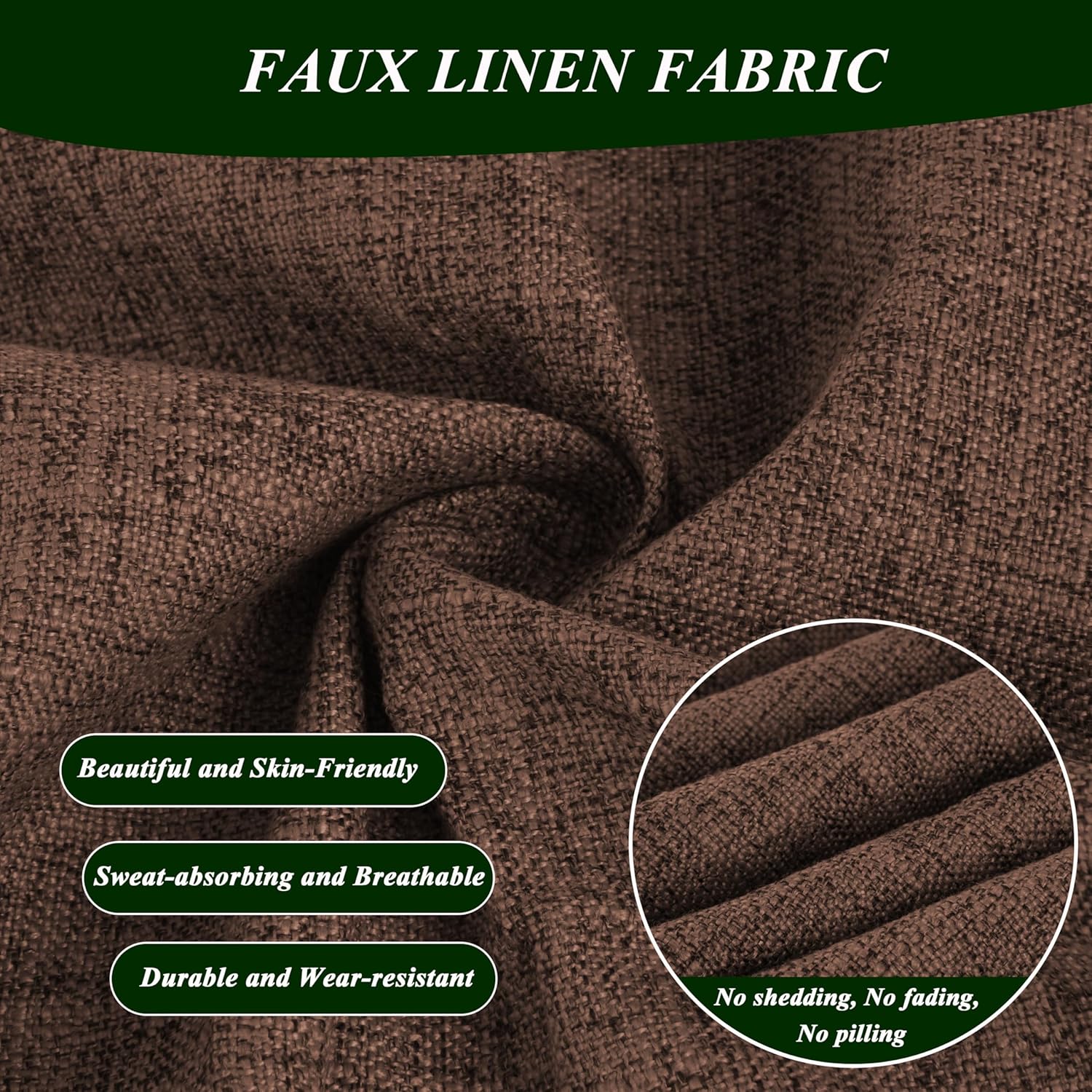 Lounge Chair Cushion Faux Linen Chaise Lounge Cushion with Ties Indoor Long Bench Cushion for Recliner Deck Chair Dormette Swing Bench 63 Inch Coffee