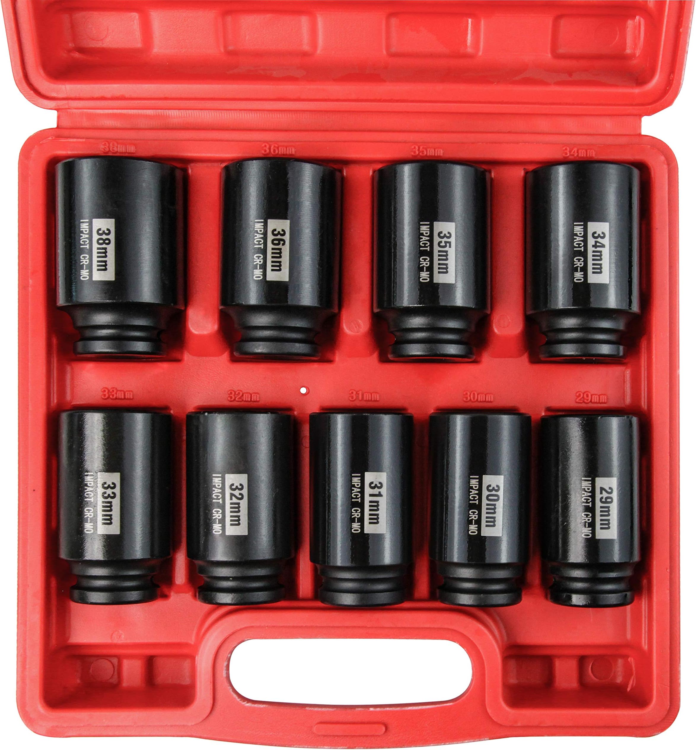 9PC 1/2" Drive Deep Impact Socket Set Metric Axle Hub Nut Socket