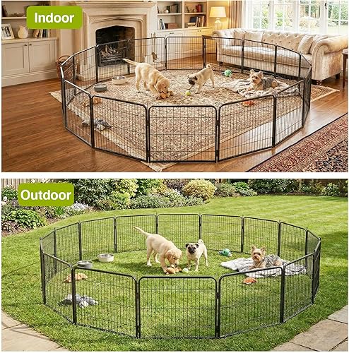 Vista 165 de BestPet - Corralito de 24/32/40 pulgadas de altura para perros de todos los tamaños, 8/16/24/32 paneles, para ejercicio al aire libre, con puertas