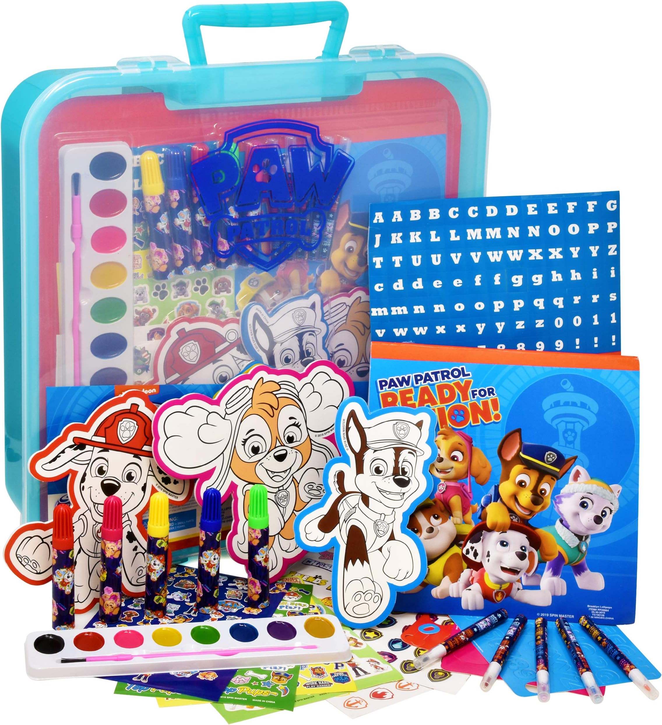 Patrol Coloring and Activity Book Set, Color Mess Free Craft Art Kit for Kids, Includes Drawing Pad, Markers, Stickers