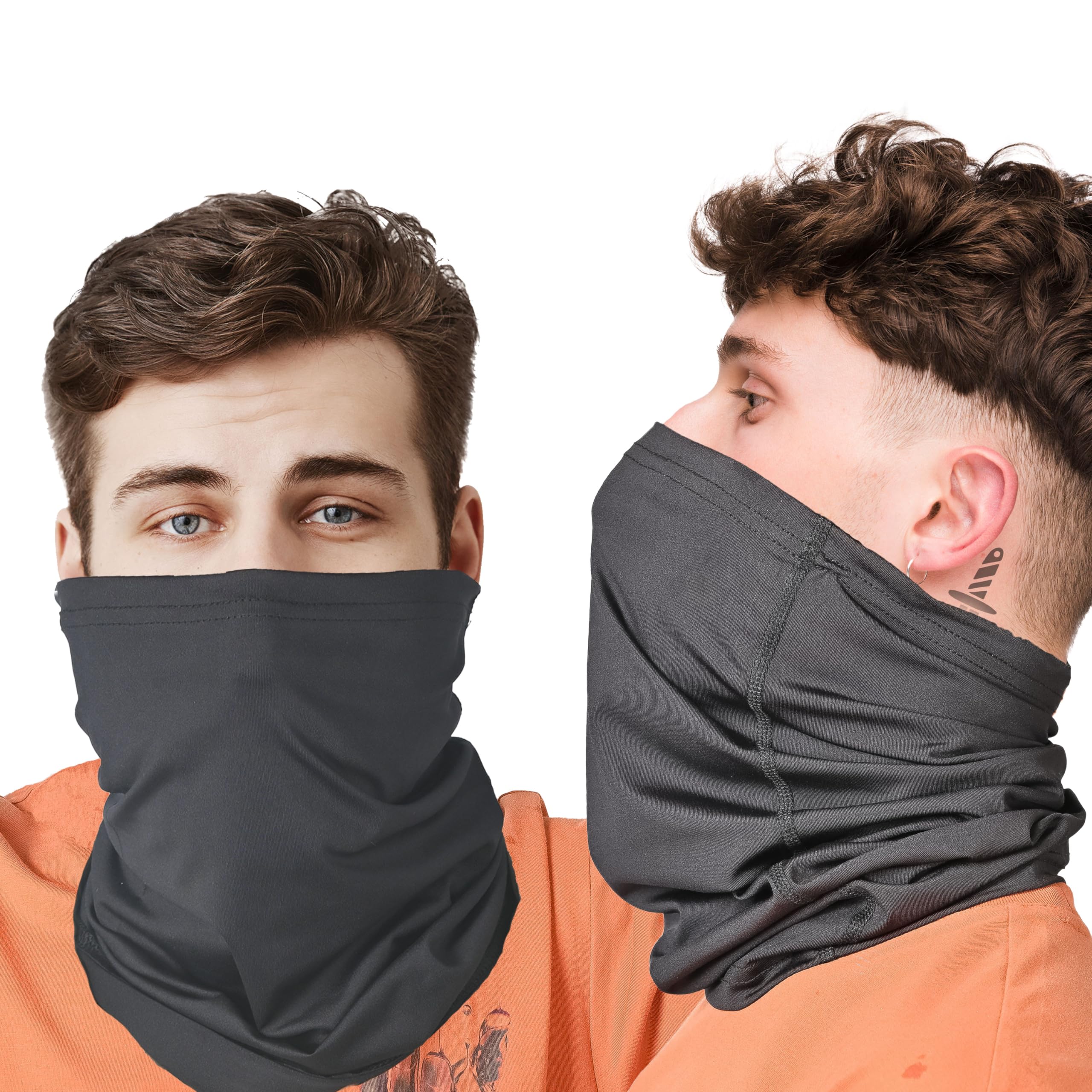 Maximo-Moto Unisex Black Motorcycle Neck Tube Motorbike Neck Warmer (, Raised Polyster)