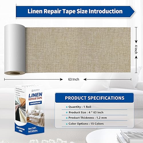 Vista 15 de Parches de reparación de lino grueso, parches de tela de lino autoadhesivos, 8 x 11 pulgadas, 2 unidades, multicolor, se pueden utilizar