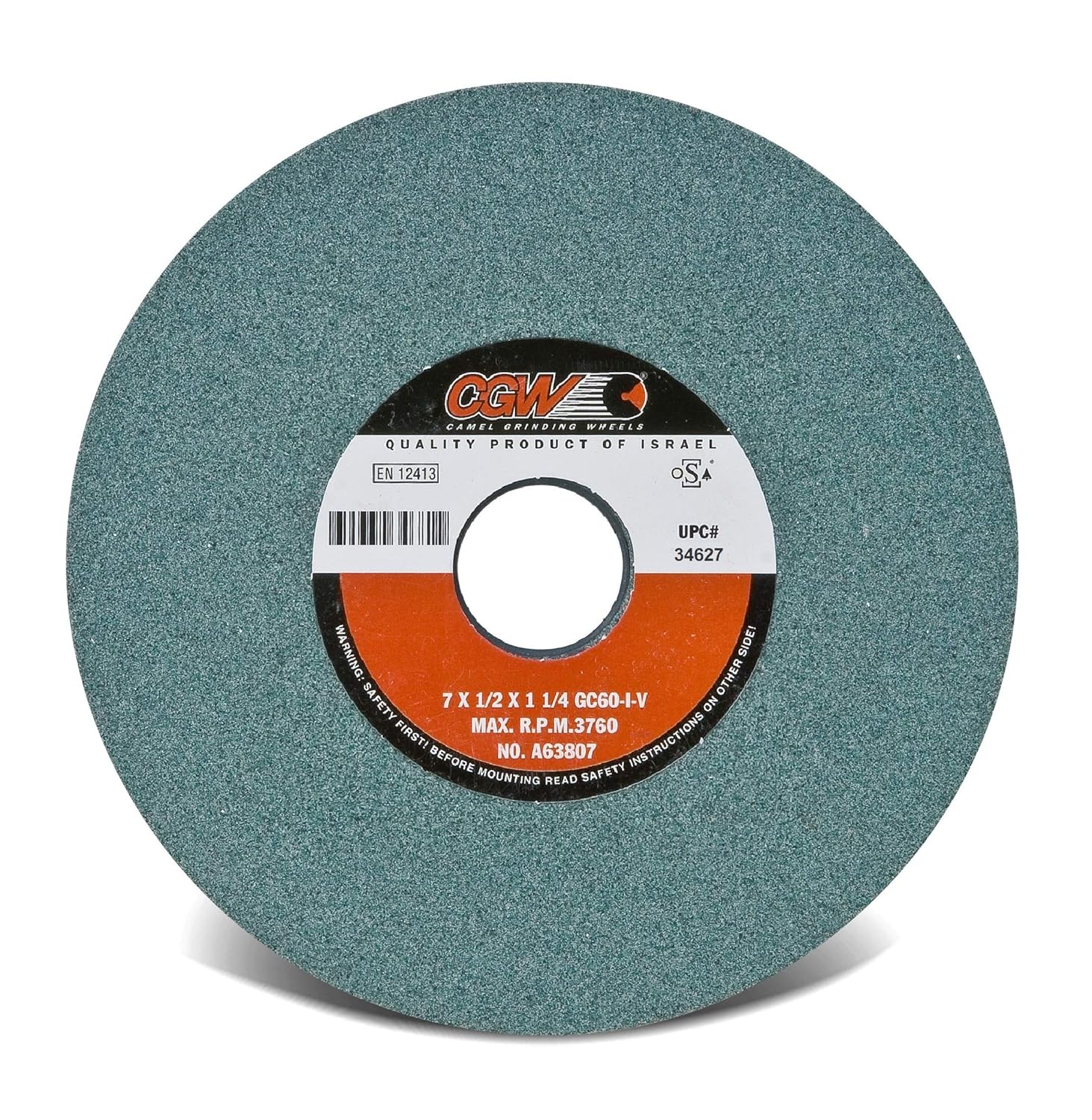 34627 Green Silicon Carbide Surface Grinding Wheels 7" 60 Grit Aluminum Oxide - Pkg Qty 10, (Sold in packages of 10)