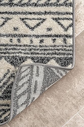 Miniatura 8 de nuLOOM Becky - Alfombra tribal de 3 x 5 pies, color gris oscuro