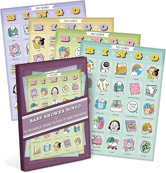 Knock Knock Baby Shower Bingo, 12 Reusable Cards to Play for Baby Showers