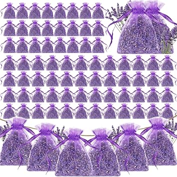 Demissle 160 Pcs French Lavender Sachets Bags Bulk for Drawers and Closets Home Fragrance Dried Flower Lavender Sachets Bridal Shower Favors