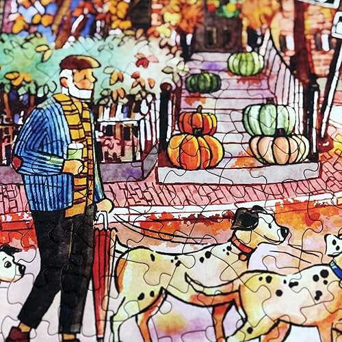 Miniatura 3 de Rompecabezas de 1000 piezas para adultos, rompecabezas de calle de otoño, rompecabezas de forma única para familiares y amigos, juegos desafiantes