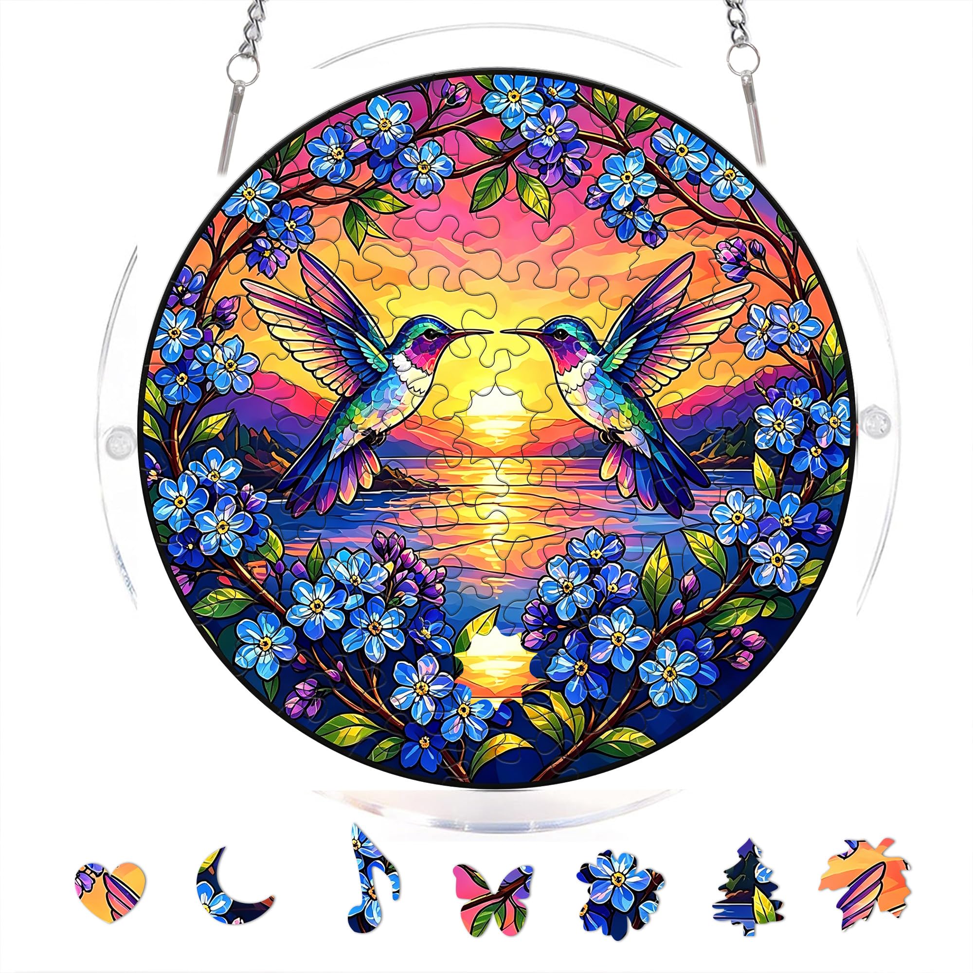 zhuoyaju Acrylic Jigsaw Puzzle Suncatcher, Stained Glass Suncatcher Puzzle