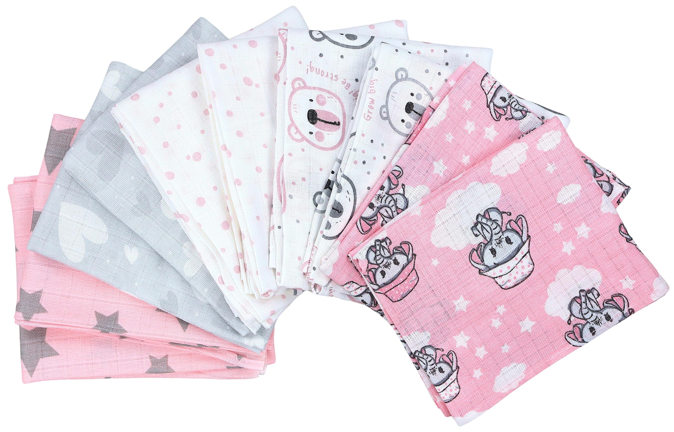 TupTam Baby Mullwindeln Spucktücher 70x80 5er / 10er Pack, Farbe: Mädchen 6, Anzahl der Teile:: 5er Pack - 2