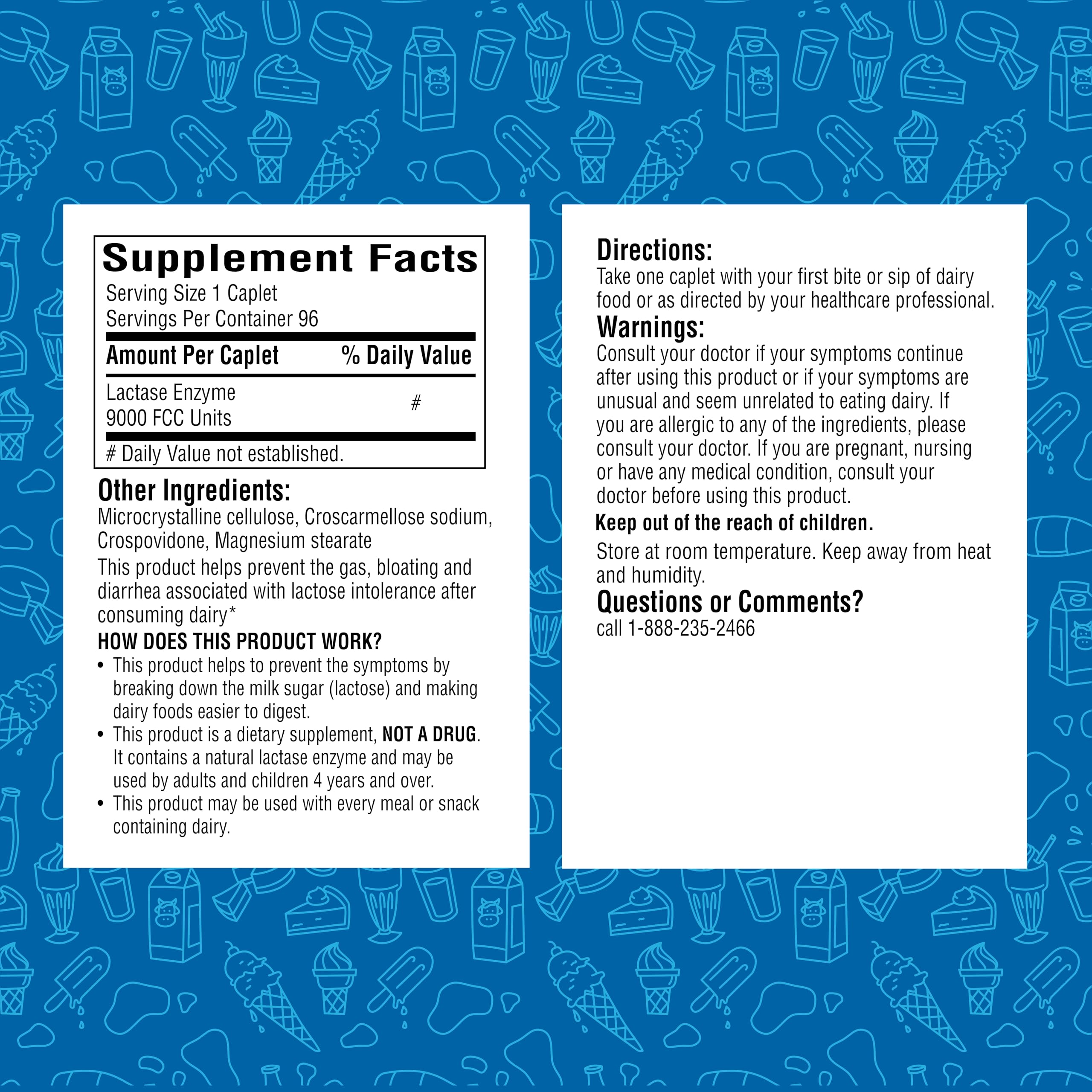 A+Health Dairy Relief Lactase Enzyme 9000 FCC, Fast Acting 96 Count Caplets — Amazon image 6