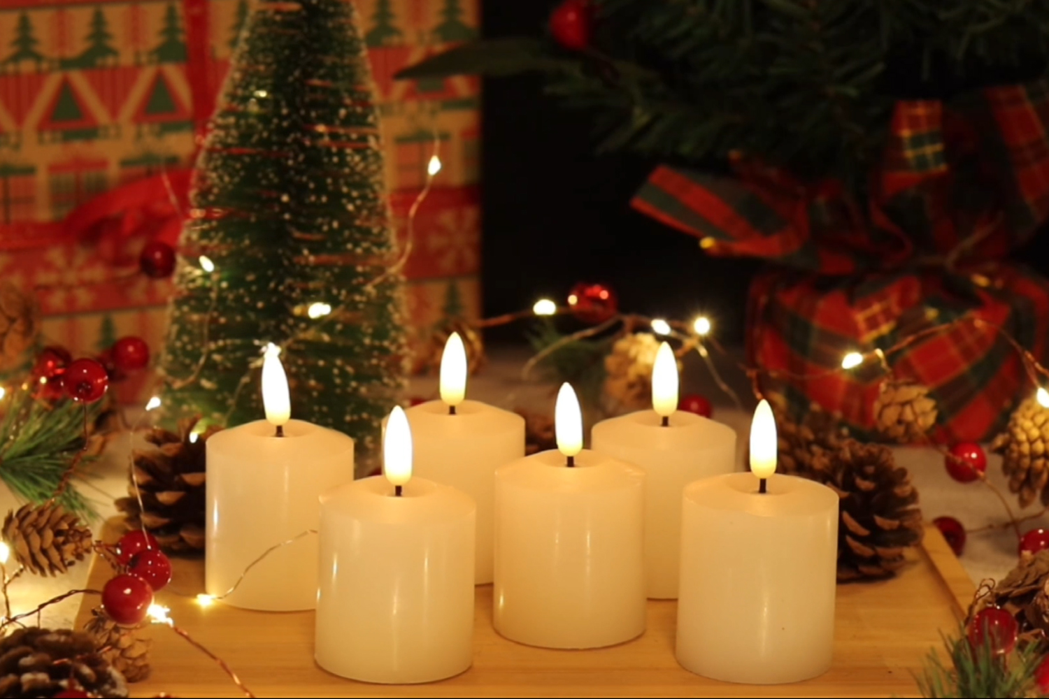 Image of GenSwin Flameless Pillar Candles Flickering with Timer, Battery Operated Real Wax LED Votive 3D Wick Candles 6 Pack White(Battery Include, 2 x 3.2 Inch)