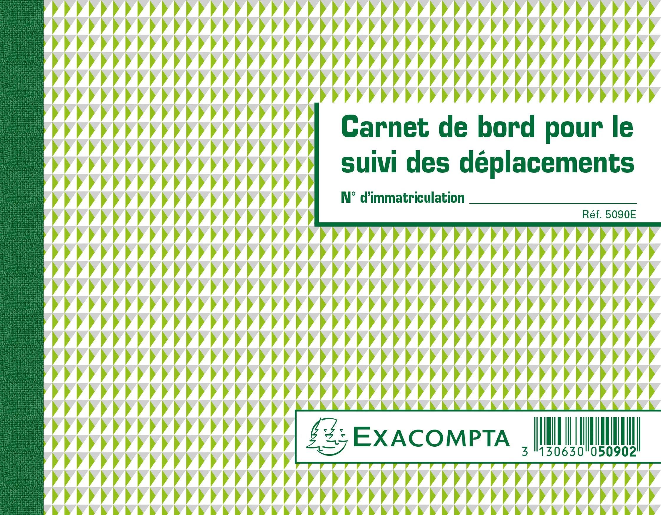Exacompta - Ref 5090E - Pack of 5 Travel logbooks - 64 Pages - for Recording the Driver's Identity, Date, time of Departure and Arrival - 148 x 190 mm -