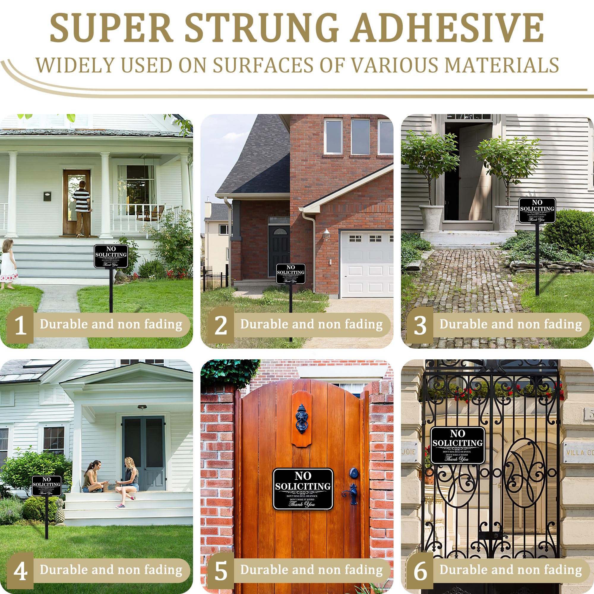 Placa Sem Solicitação Para Casa, Placa Grande De Propriedade Privada Sem Invasão, 25,4 X 25,4 Cm, Sem Vagas, Placas De Metal De Alumínio Com Estacas De 71 Cm De Comprimento Para Quintal