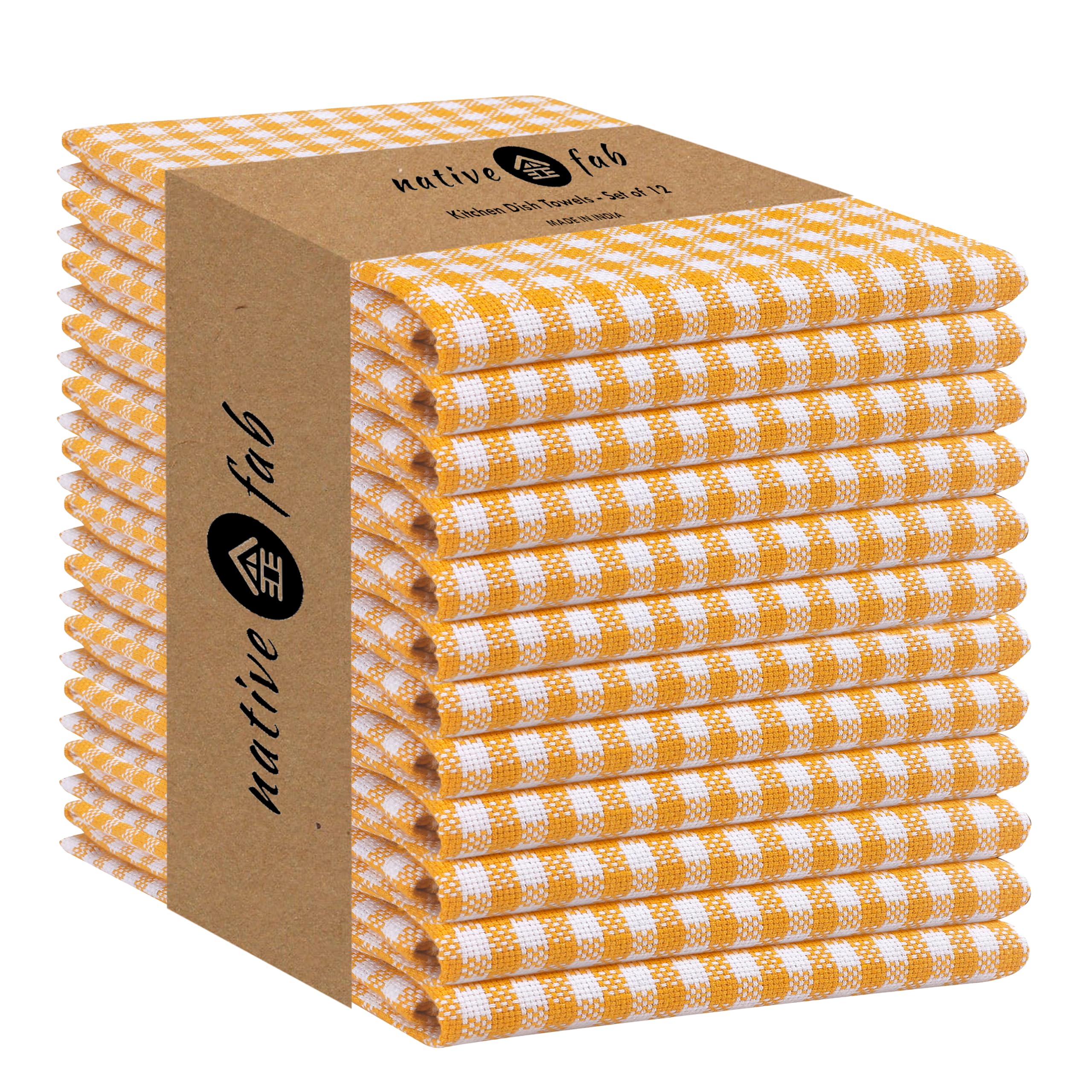 Toallas de algodón de 15x25 cm Native Fab, juego de 12 paños de cocina absorbentes con lazo