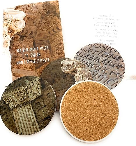 Miniatura 7 de Smiling Wisdom - Mentor - Tarjeta de felicitación de agradecimiento de Pillar of Strength y juego de regalo de posavasos de azulejos con temática