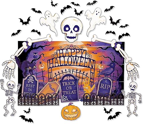 Miniatura 1 de American Greetings Kit de decoración de coche para Halloween para maletero o golosina, cementerio (42 unidades)